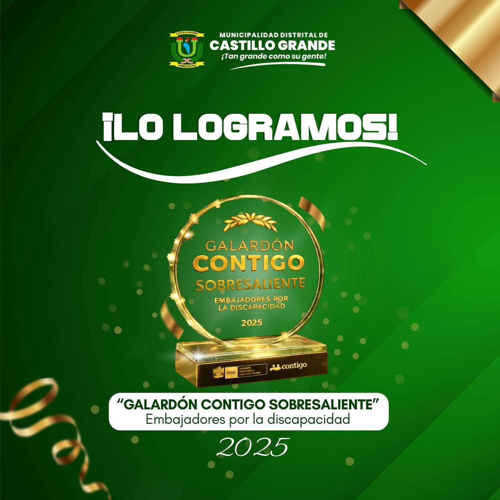 MUNICIPALIDAD DE CASTILLO GRANDE OBTIENE RECONOCIMIENTO NACIONAL A FAVOR DE LA INCLUSIÓN